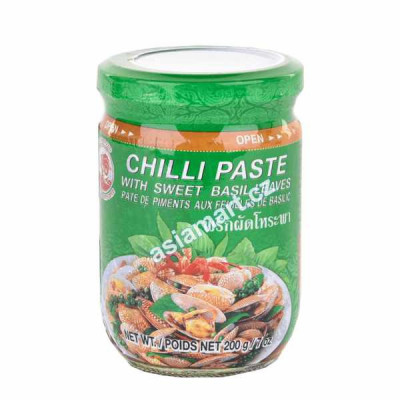 Cock brand chilli paste with basil leaves 200g