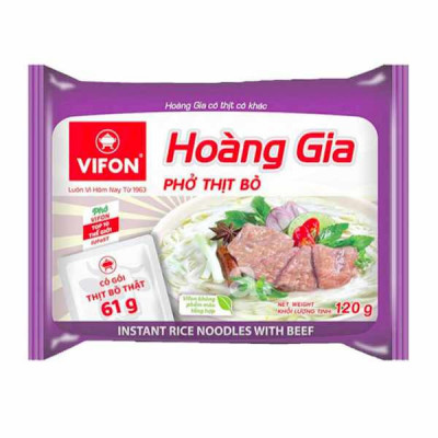 Vifon hoang gia instant rice noodle beef 120g