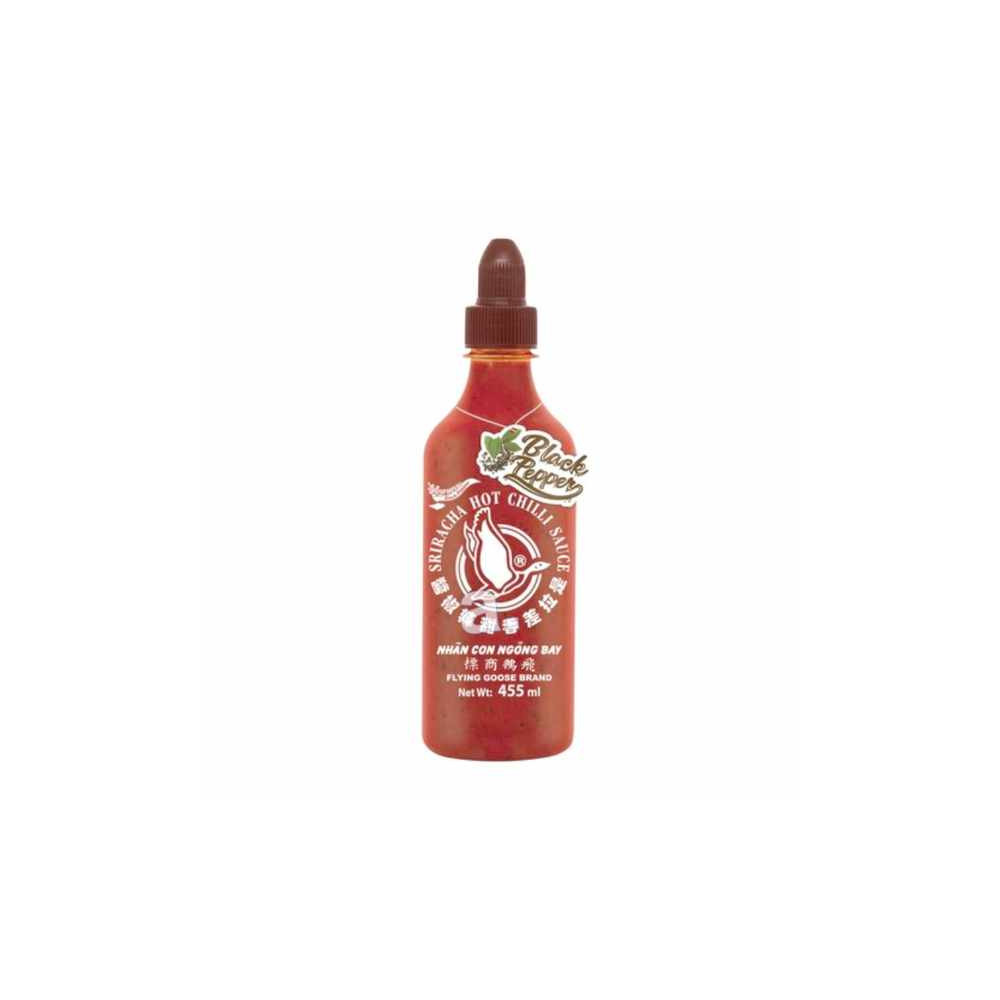 Flying goose Sriracha chilli omáčka s příchutí černého pepře 455ml