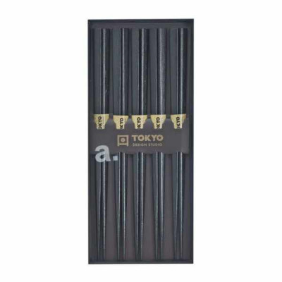 Tokyo design wooden Chopsticks black 5 pairs
