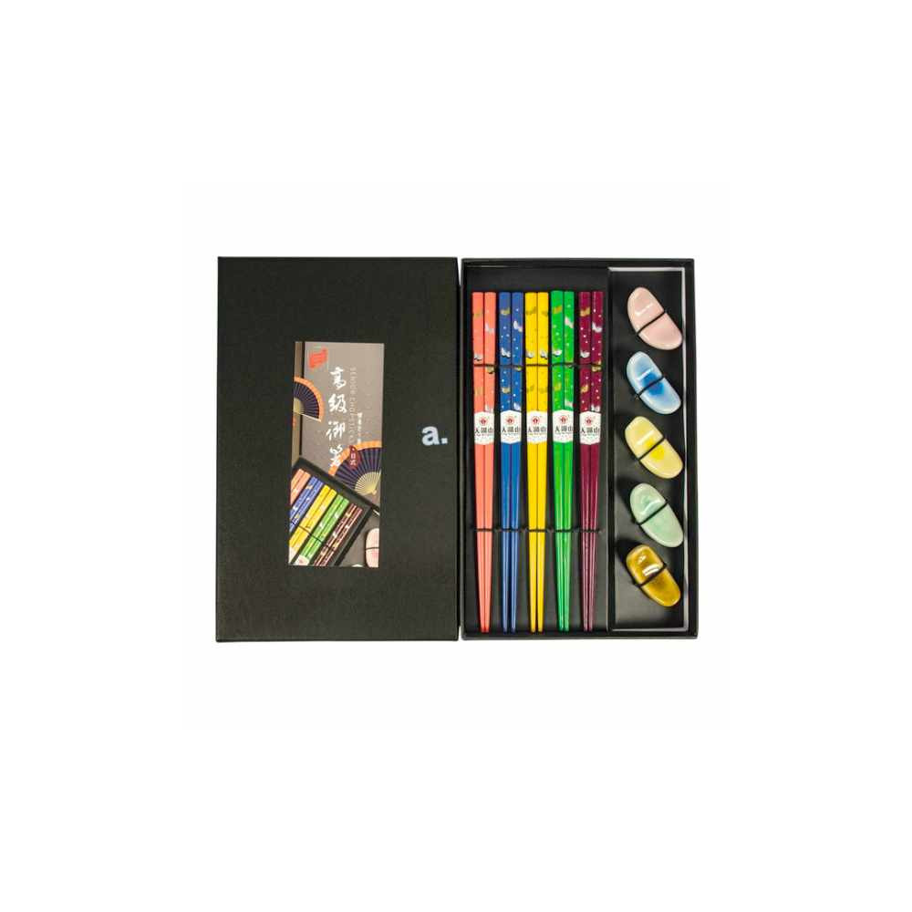 Golden turtle Chopsticks 5 pairs Assorti